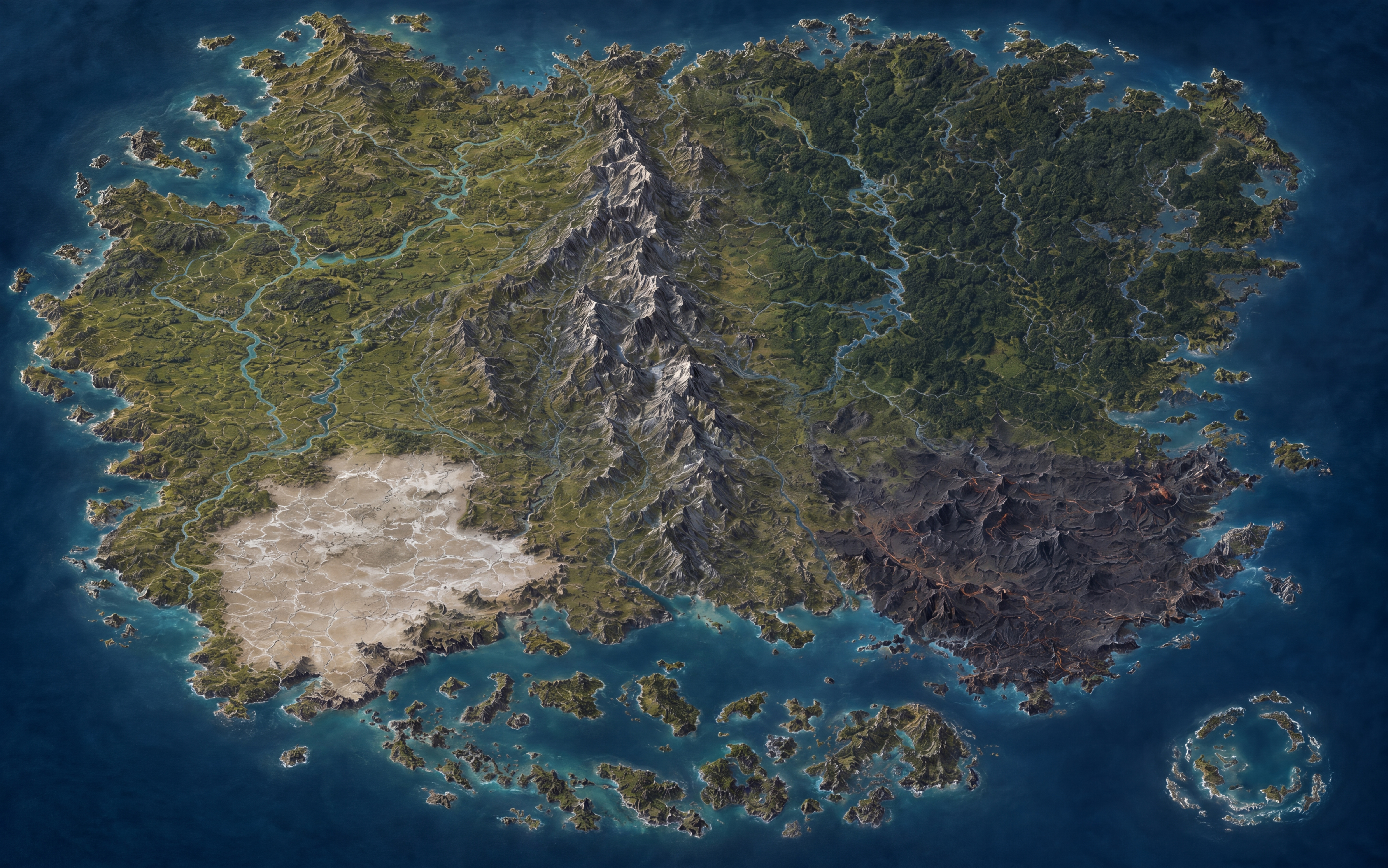 Illustrated map of Ancient / pre–First Celestial War Arqenuvam.